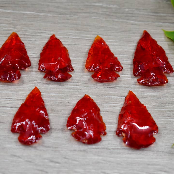 AK Healing Crystals - Wholesale Spiritual Stone/Crystal - 1.25'' Glass Arrowhead Points ~ Gemstones Glass Arrowhead