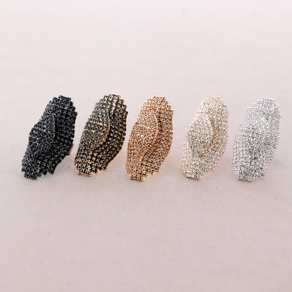 Sonata - Wholesale Multi-Stone Ring - Adjustable Metal Crystal Ring5