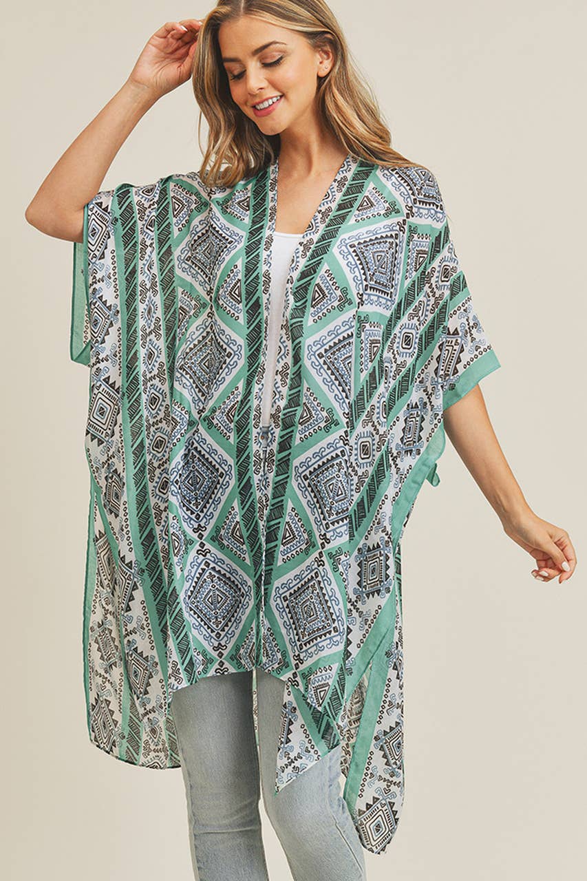 Hana - Wholesale Kimono - Women's - Tribal Pattern Summer Kimono Cover Up1