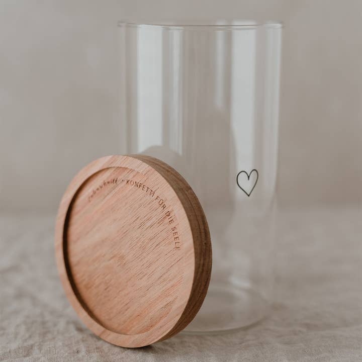 Storage jar heart black 19cm (PU = 4 pcs) for wholesale by Eulenschnitt