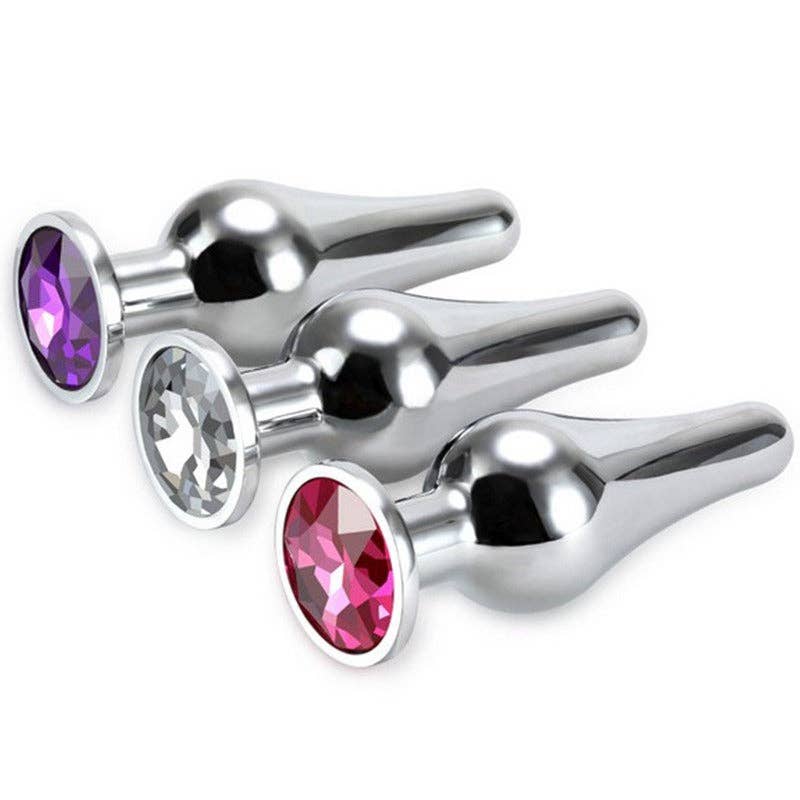 Kinky Pleasure - Venta al por mayor Juguetes eróticos - Power Escorts - BR213 Spink - Diamond King Pequeño Plug Anal Piedra Rosa - Longitud 9,5cm - diámetro: 3cm2