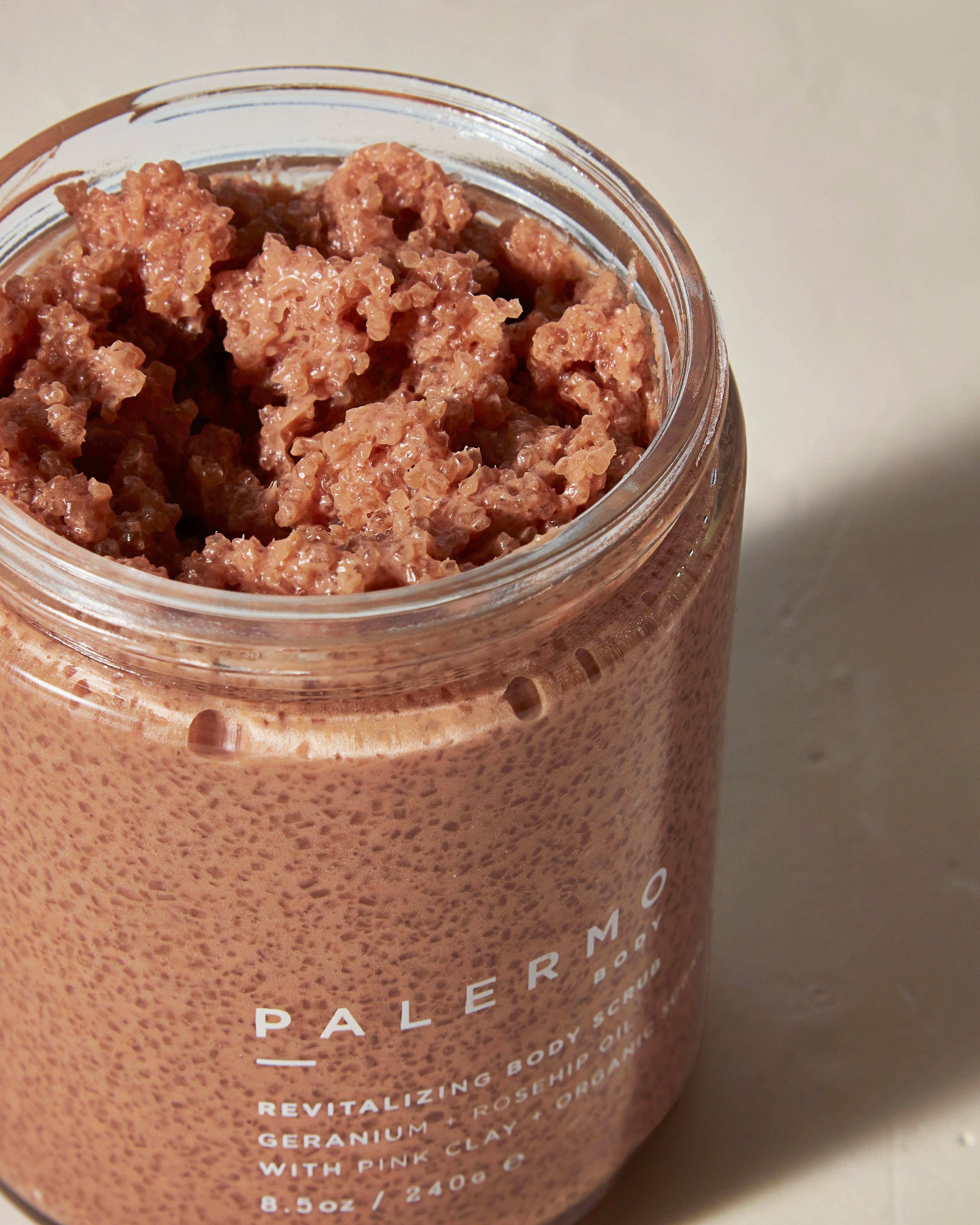 Palermo Body - Wholesale Body Scrub/Exfoliant - Revitalizing Body Scrub - Geranium + Rosehip Oil4