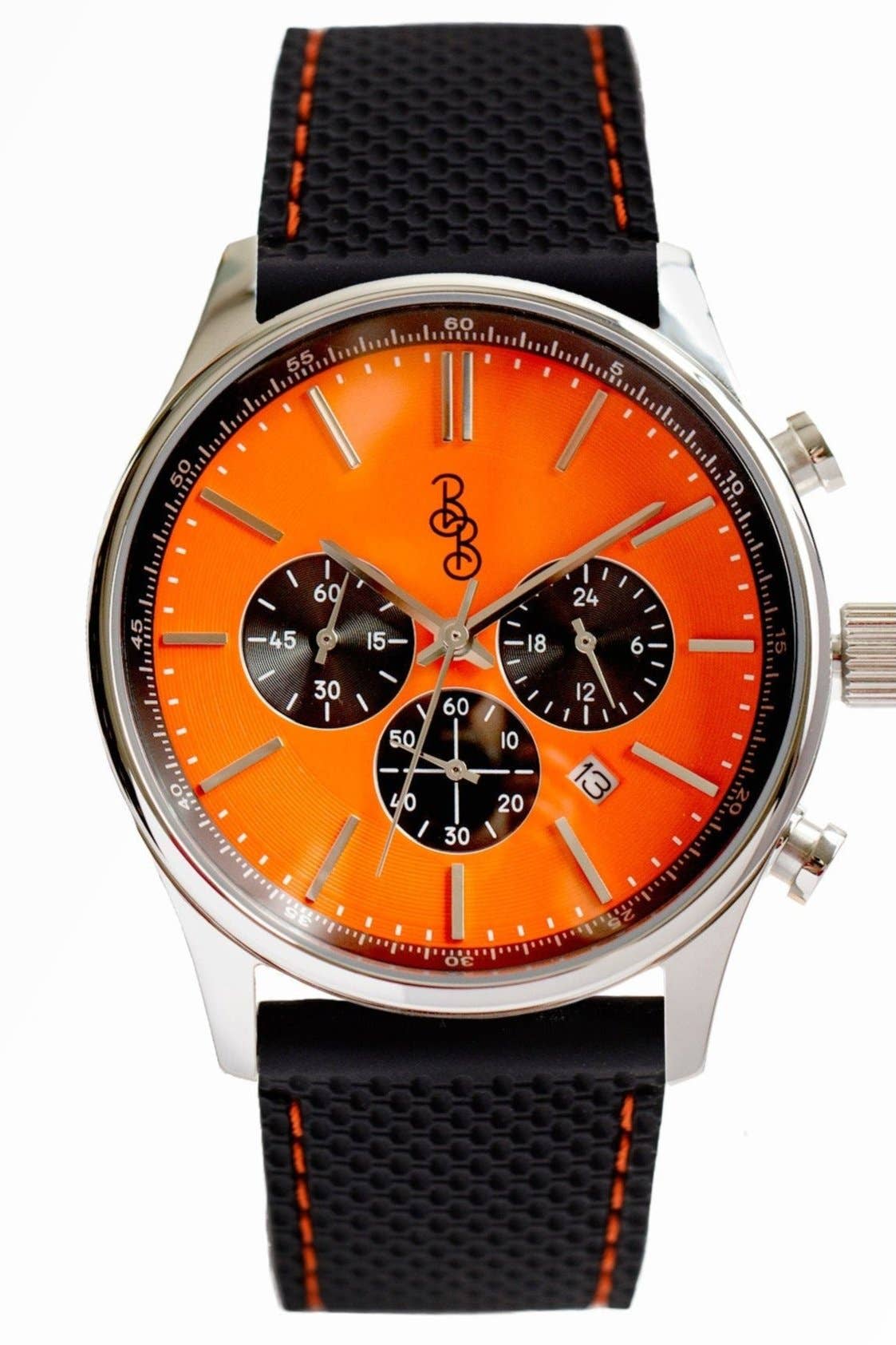 The Beyond Boring Watch Company - Wholesale Wrist Watch - Men's - Orange and Black Chronograph0