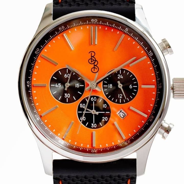 The Beyond Boring Watch Company - Wholesale Wrist Watch - Men's - Orange and Black Chronograph