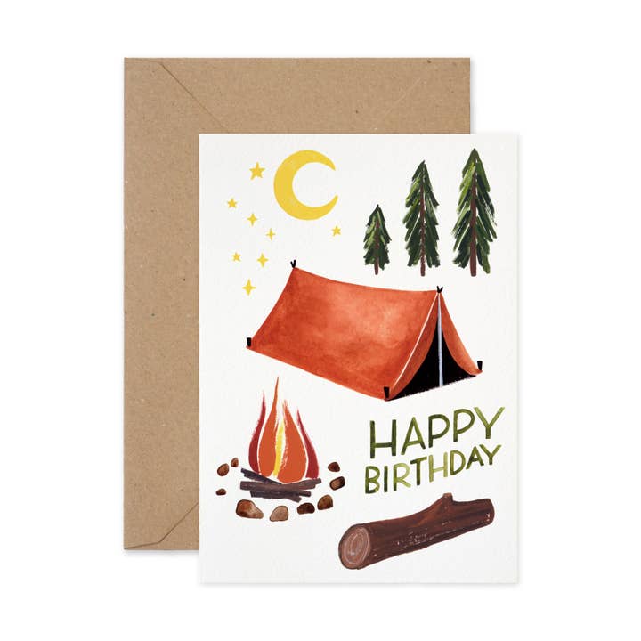 Camping Birthday Card for wholesale by Paper Parade Stationers