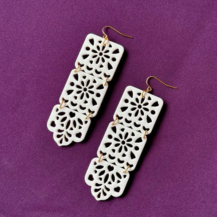 Pendientes de papel picado para novias mexicanas para venta al por mayor de Skye Eclisse Jewelry