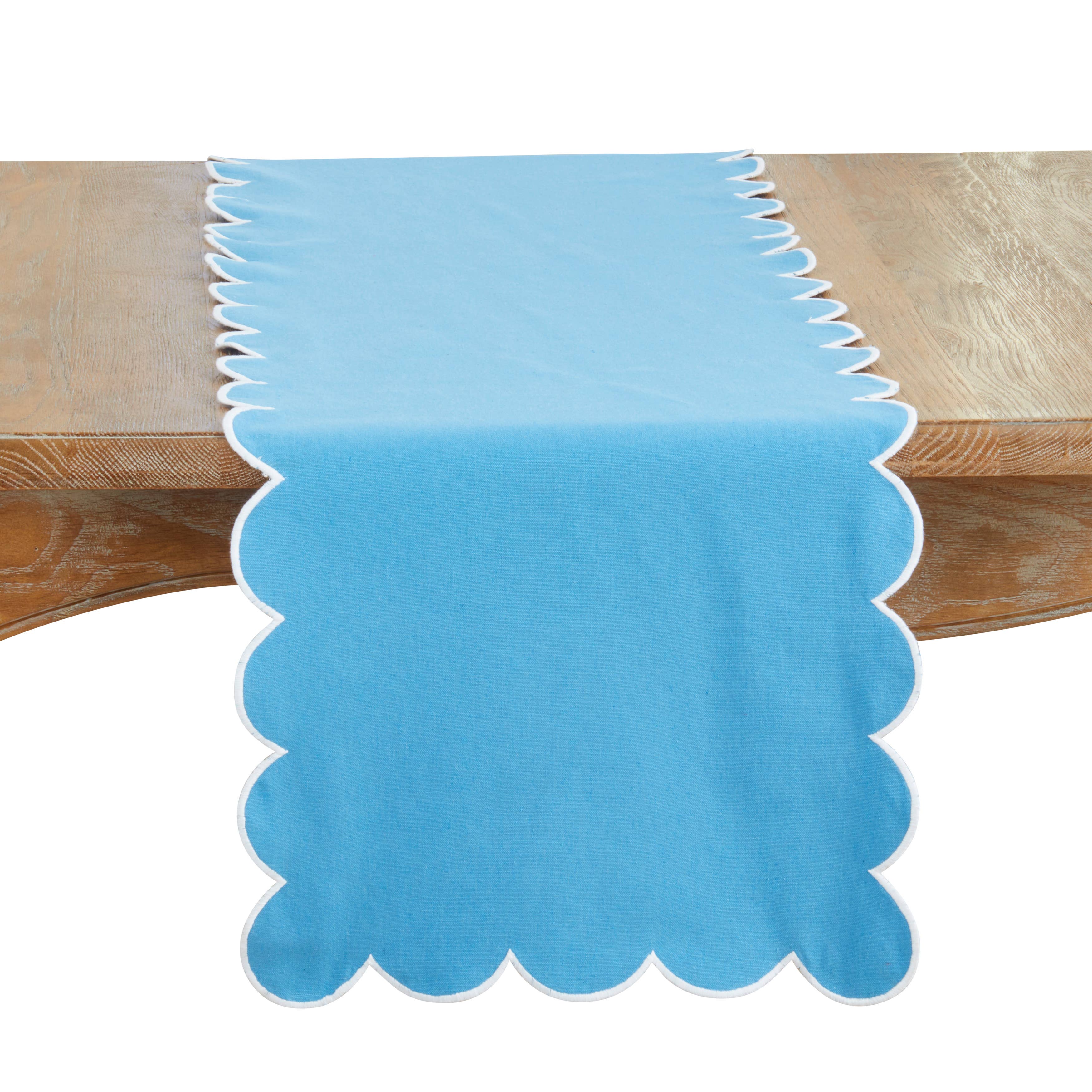 Saro Lifestyle - Wholesale Table Runner - Cotton Scalloped Table Runner6