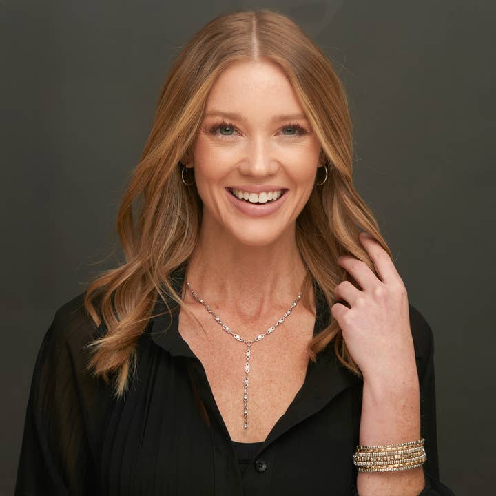 Lauren Dainty Silver 18" Y -Necklace for wholesale by Elsie & Zoey