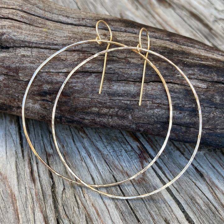 Gold Filled Hammered Hoop Earrings for wholesale by Jewel Garage
