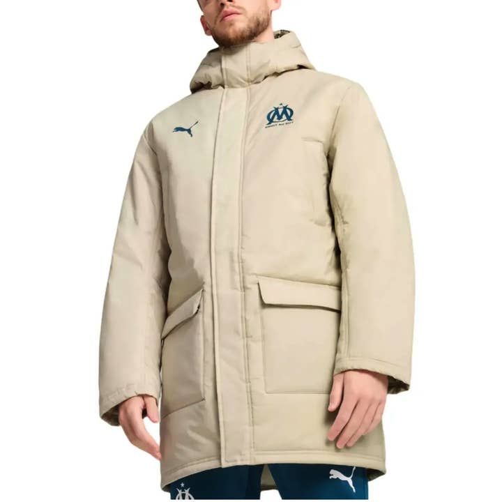 Veste de banc légère dorée rembourrée Puma Olympique de Marseille 2024/25 pour la vente par SchnappFreude