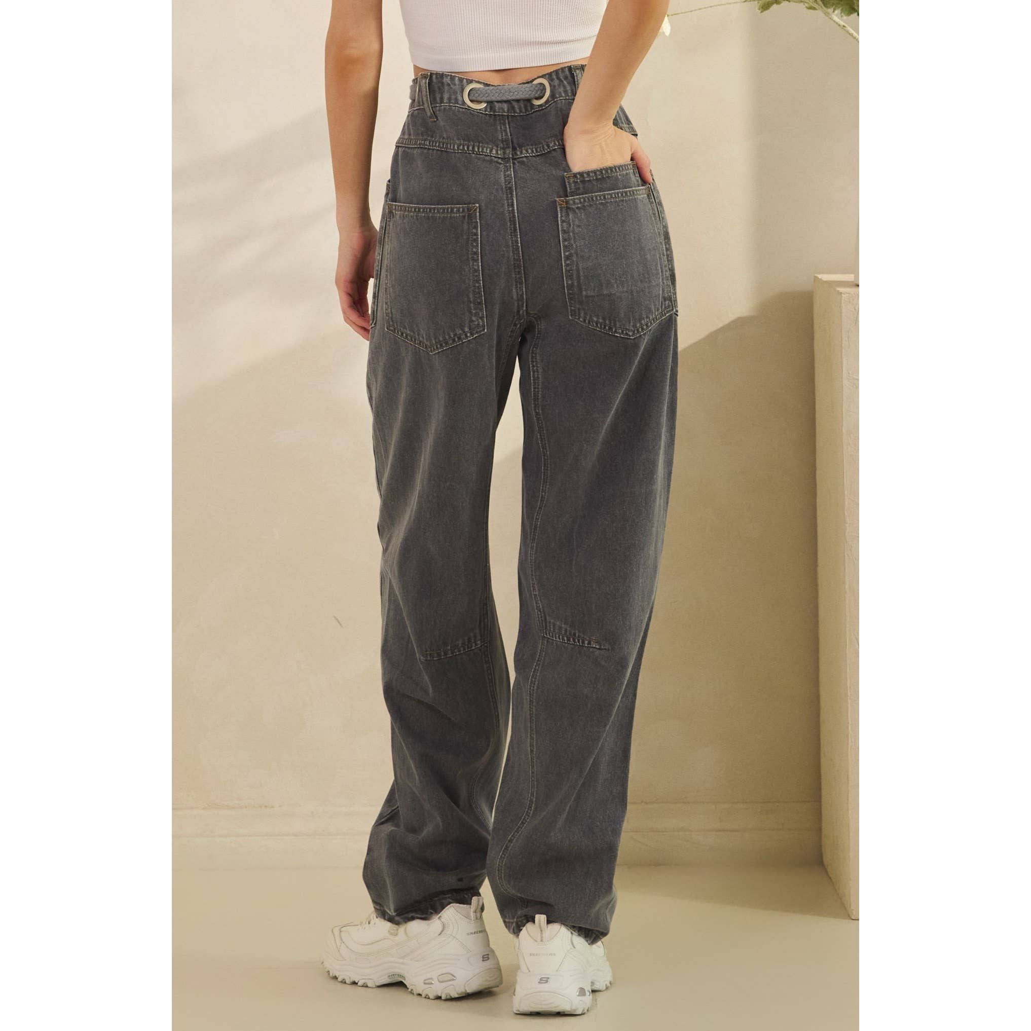 Sage + Fig - Wholesale Pants - Women's - VINTAGE ROPE TIE DENIM (SP7988)14