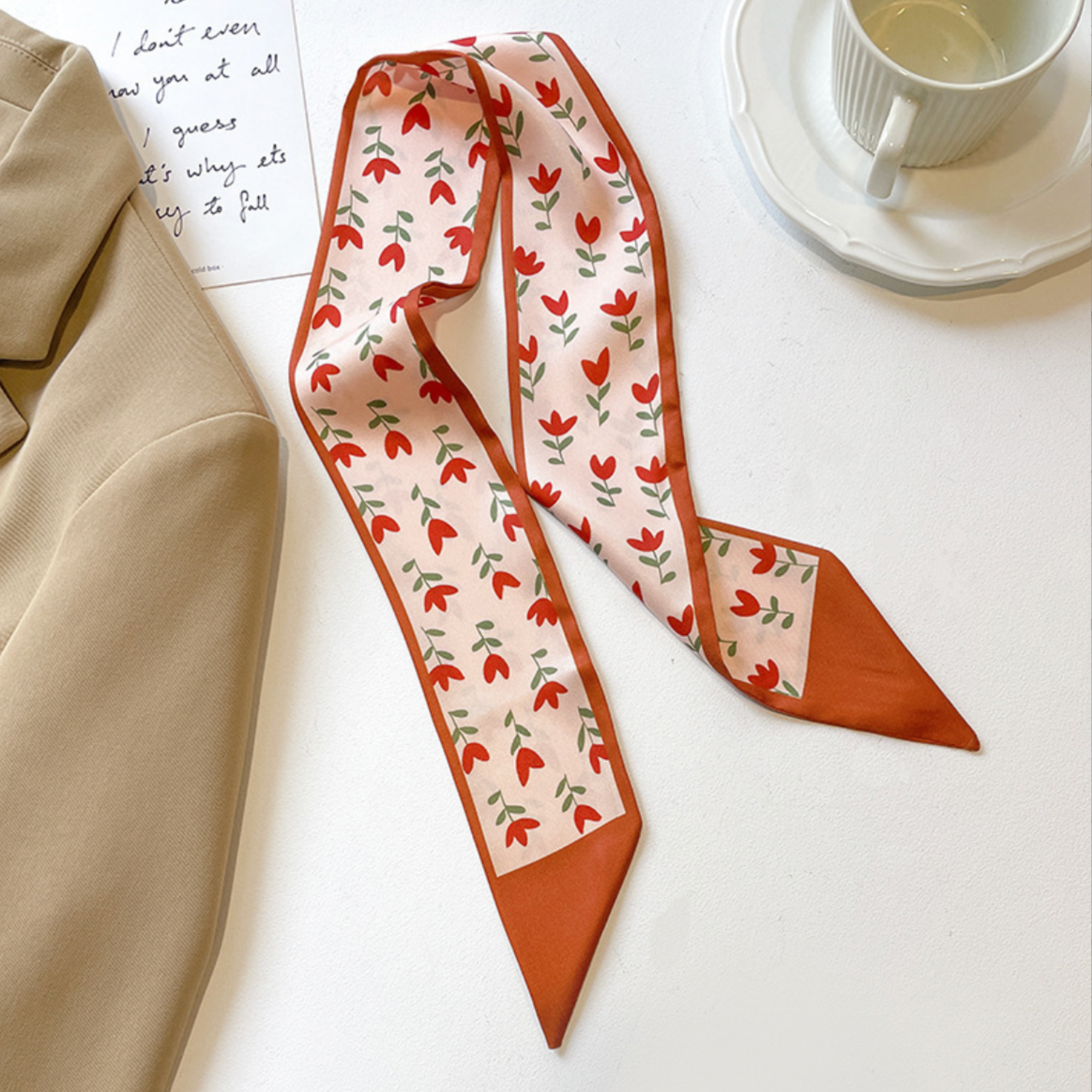 DrifWoo – Engroshandel Tørklæde - Dame – Silkesjal Twilly til hals og taske til kvinder8