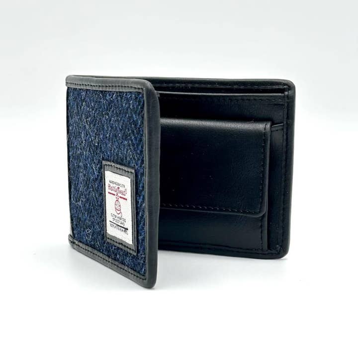 maccessori - Wholesale Wallet - Men's - Harris Tweed Bifold Coin Wallet Blue