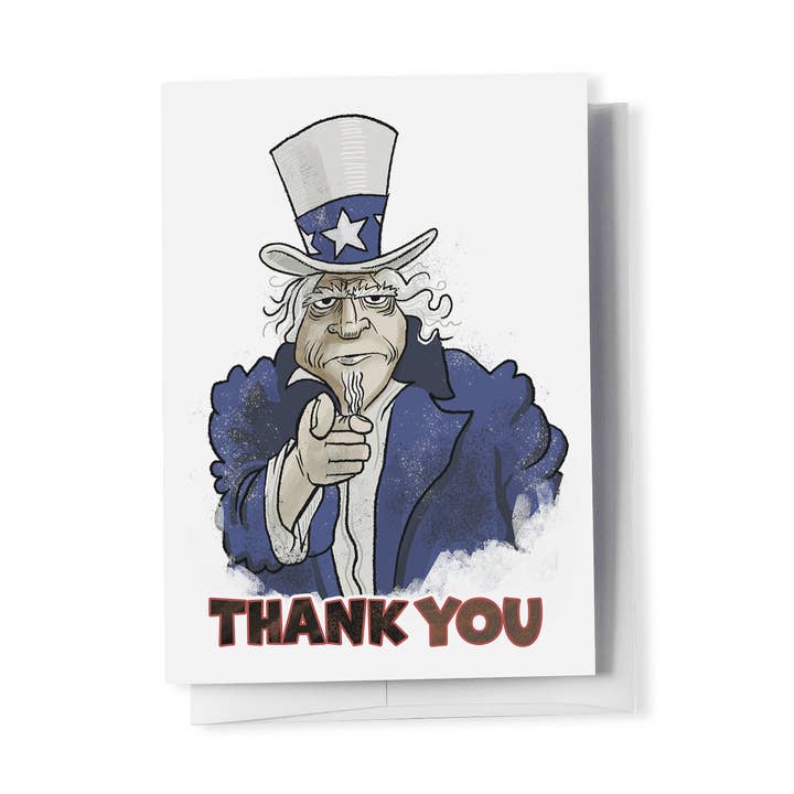 Uncle Sam Thank You Card for wholesale by Brian Barber, Illustration