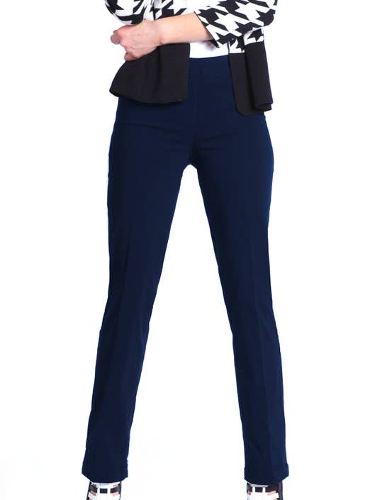 PULL ON GEWEVEN RELAXTE P/O BROEK - MIDDERNACHT voor wholesale door Slimsation