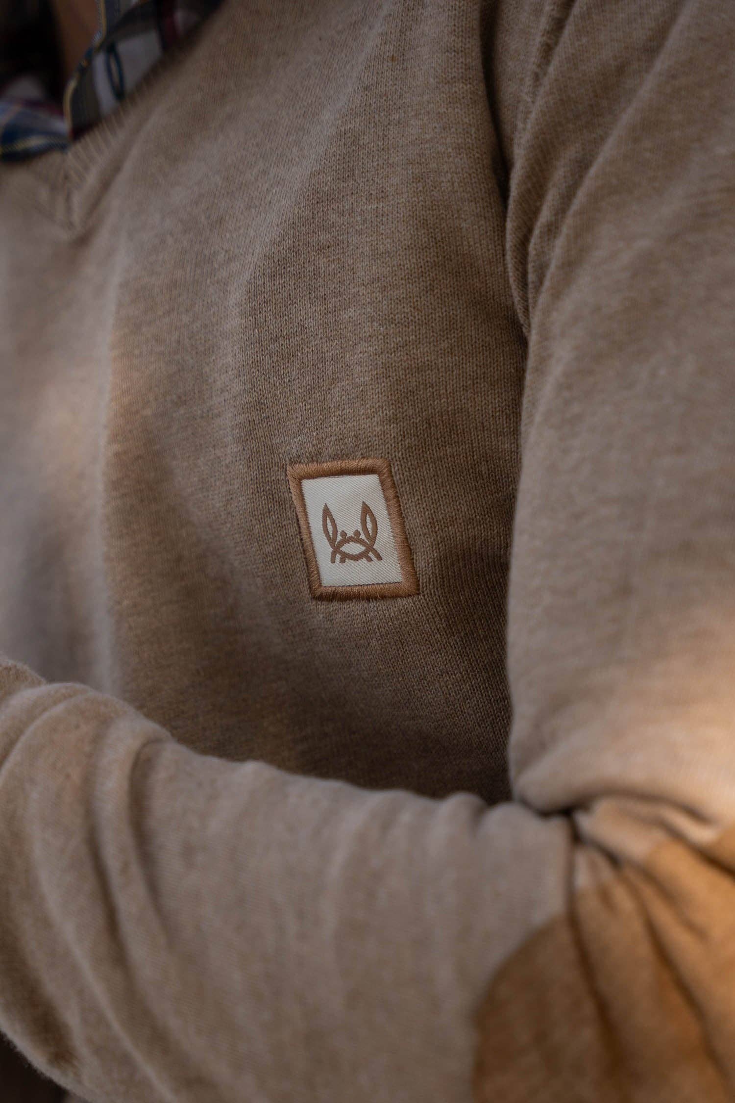 Custi Mikelo: Men's Clothing & Christmas Gifts - Wholesale Knit Sweater - Men's - Beige Elbow Jersey3