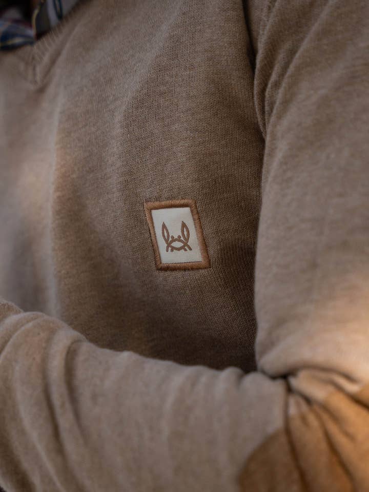 Custi Mikelo: Men's Clothing & Christmas Gifts - Wholesale Knit Sweater - Men's - Beige Elbow Jersey3