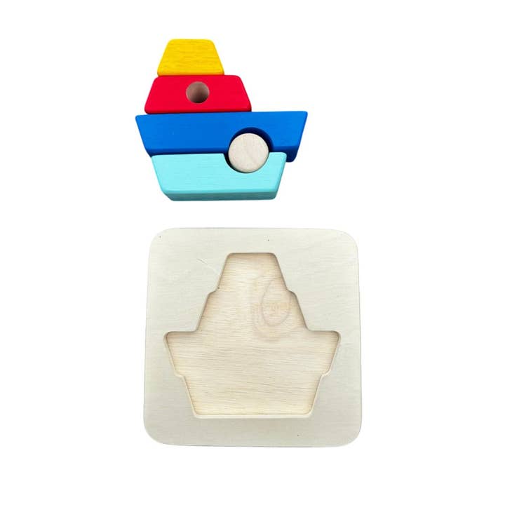 BASS&BASS - Wholesale Puzzle - Kids - 3D Wooden Puzzle Boat - Assemble & Stack5