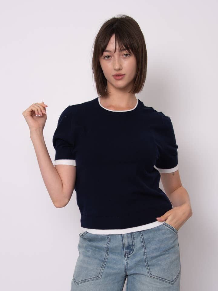 JIYA CAMISOLA DE MANGA CURTA COM GOLA REDONDA - 57S055S por atacado de RD Style