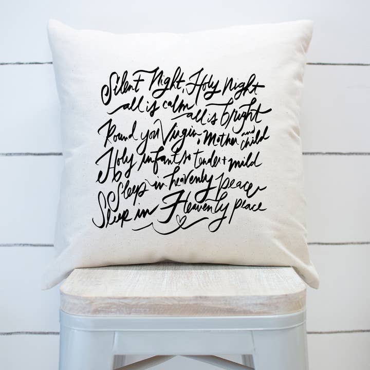 Fodera per cuscino notte santa notte silenziosa decorazione natalizia per la vendita all'ingrosso da parte di Rising Tide Vintage