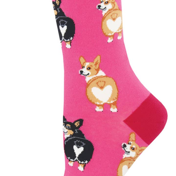 Socksmith Ladies Socks - Corgi Butt Pink for wholesale by Bobangles