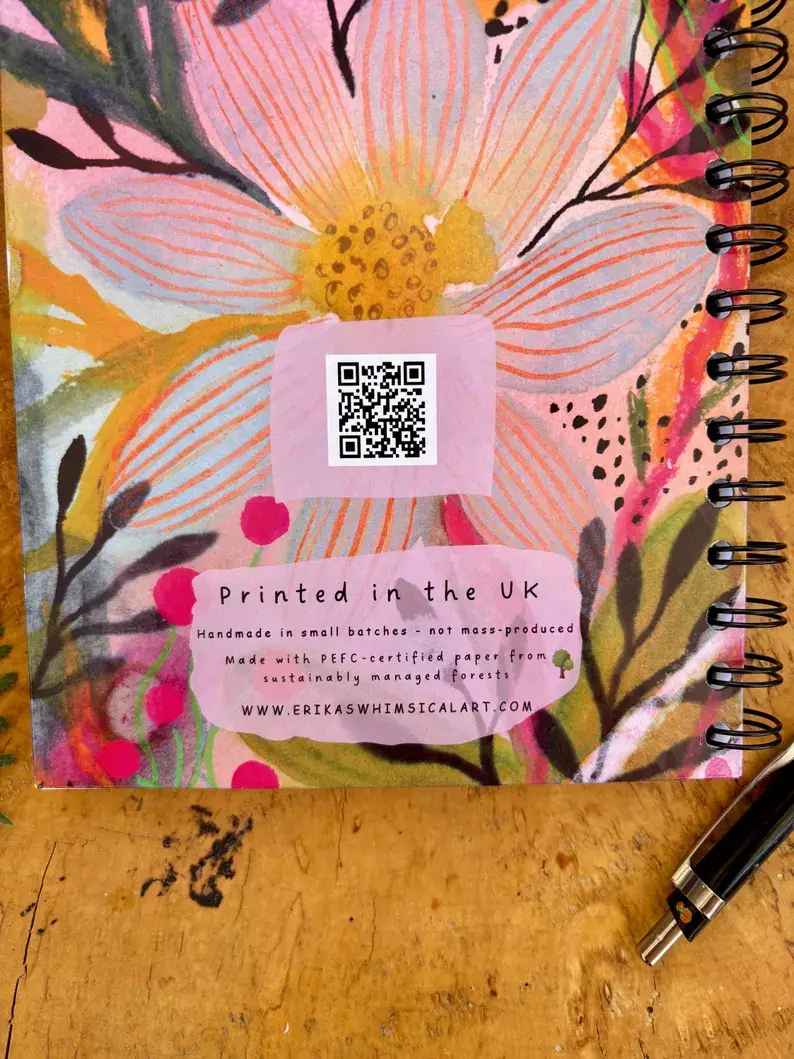 Erika's Whimsical Art – wholesale Notebook – Wild Ideas -A5 Handmade Notebook / Illustrated Journal  4