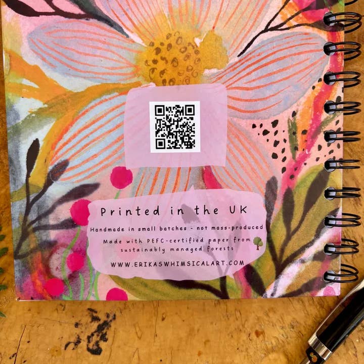 Erika's Whimsical Art – wholesale Notebook – Wild Ideas -A5 Handmade Notebook / Illustrated Journal 4