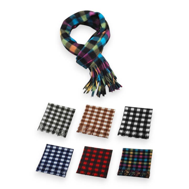 Ensemble Écharpe Unisexe à Carreaux en Polaire pour la vente par LA Jewelry Plaza