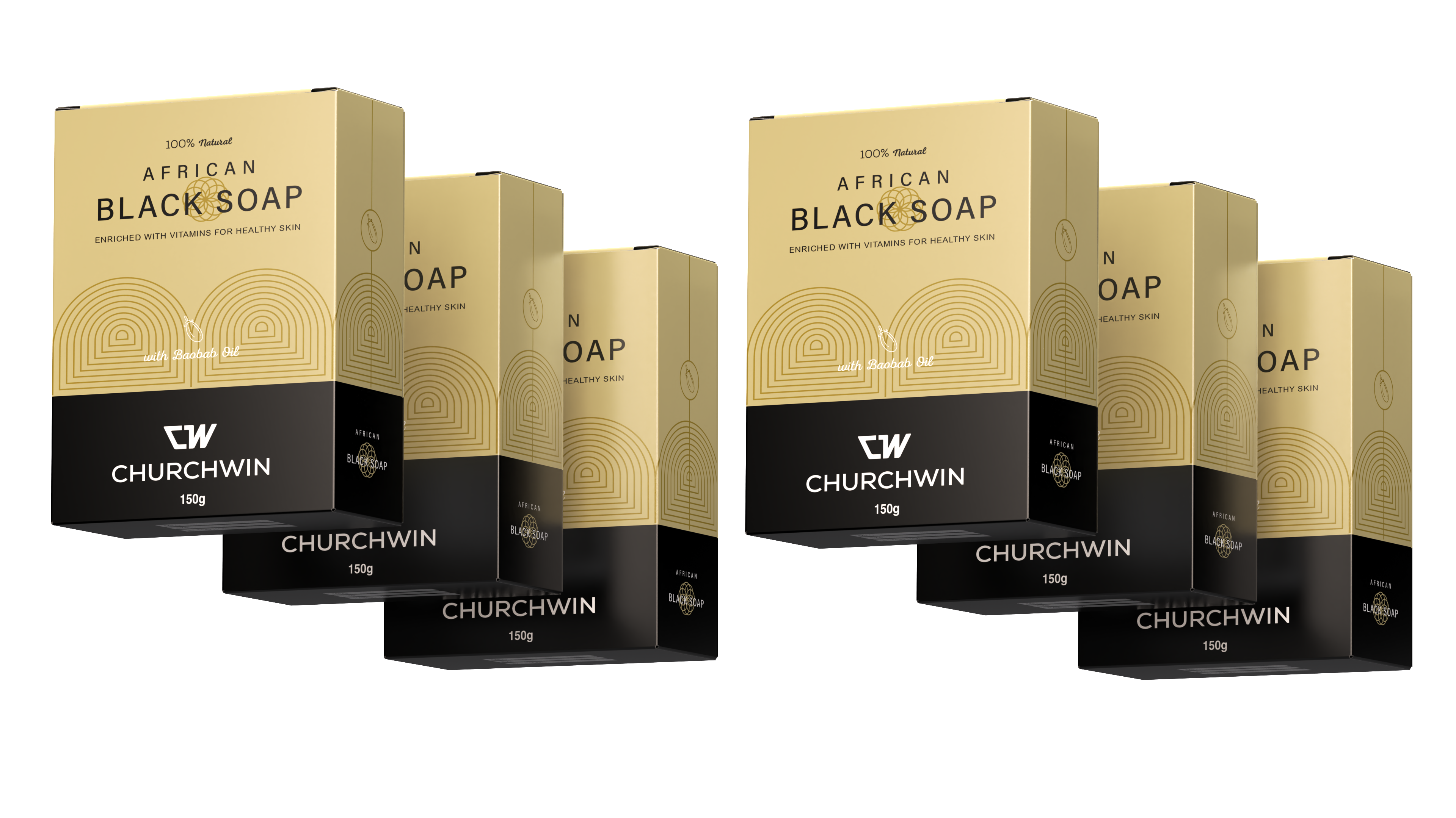 ChurchWin - Wholesale Bar Soap - African Black Soap mixed with BAOBAB OIL3