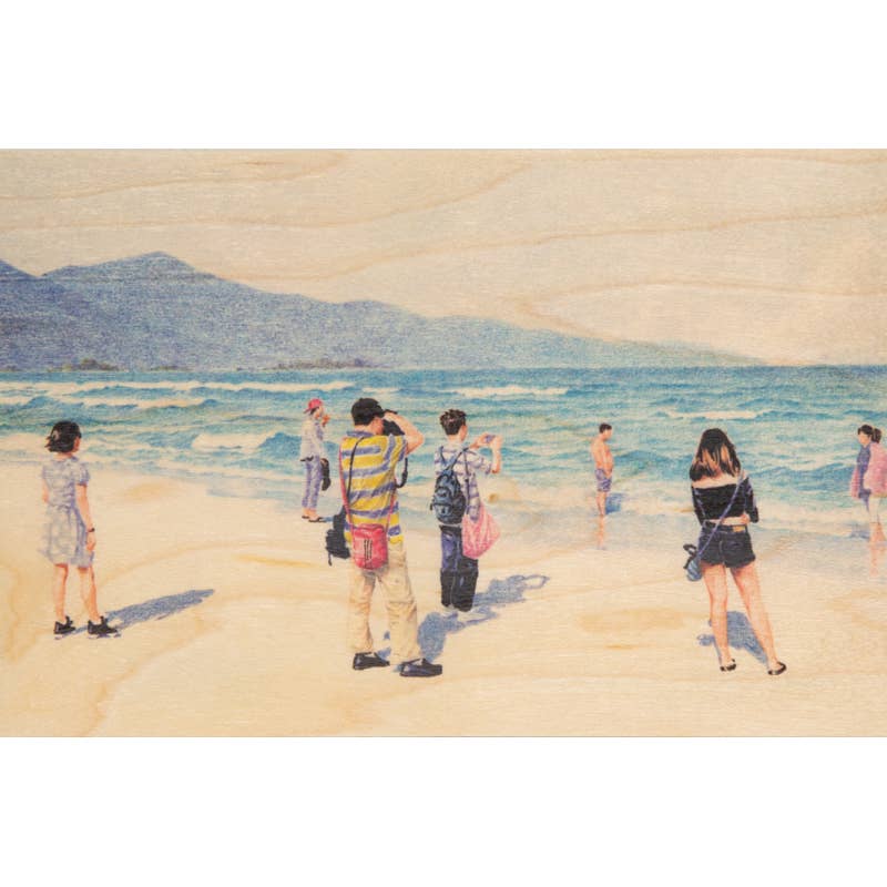 Woodhi – Postal por atacado – Cartão postal de madeira de bordo lazer Les Touristes0