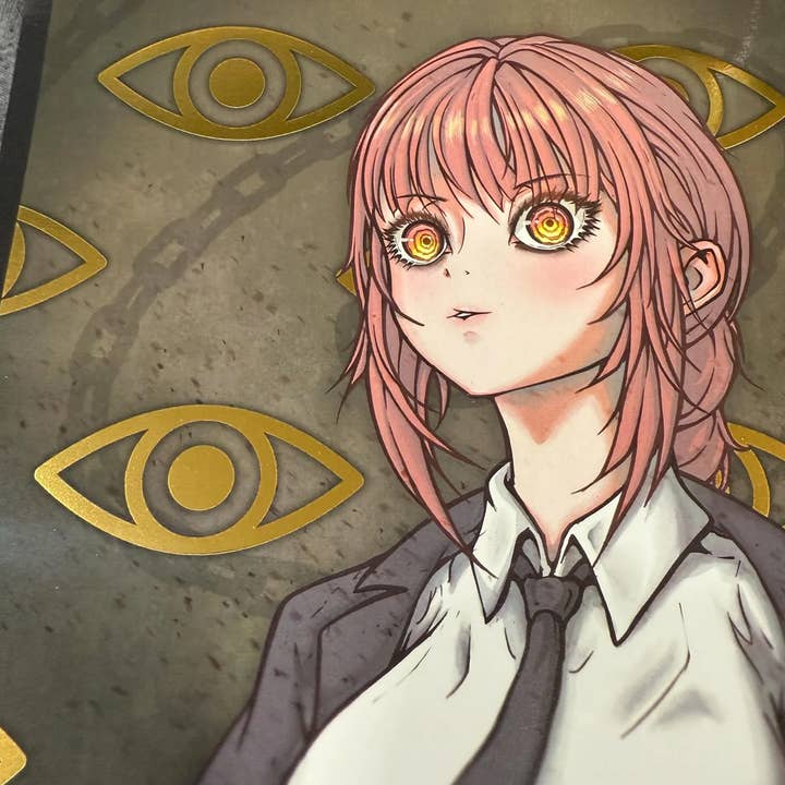 GoopyGoblins - Wholesale Art Print - Makima 8x8 Gold Foil Print "Control" Chainsaw Man1