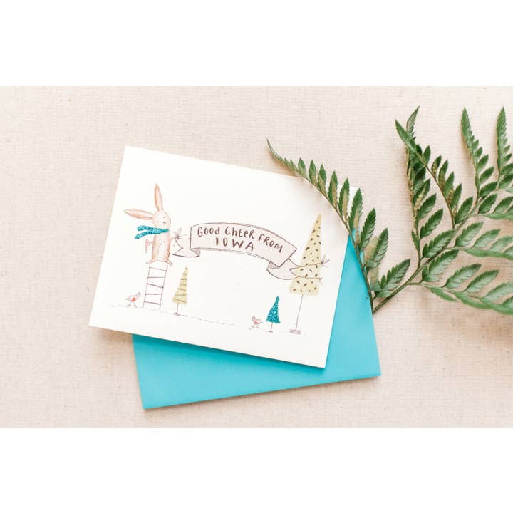 Sweet Julie Marie - Vendita all'ingrosso Biglietti di auguri di Natale - Biglietto natalizio Good Cheer Iowa