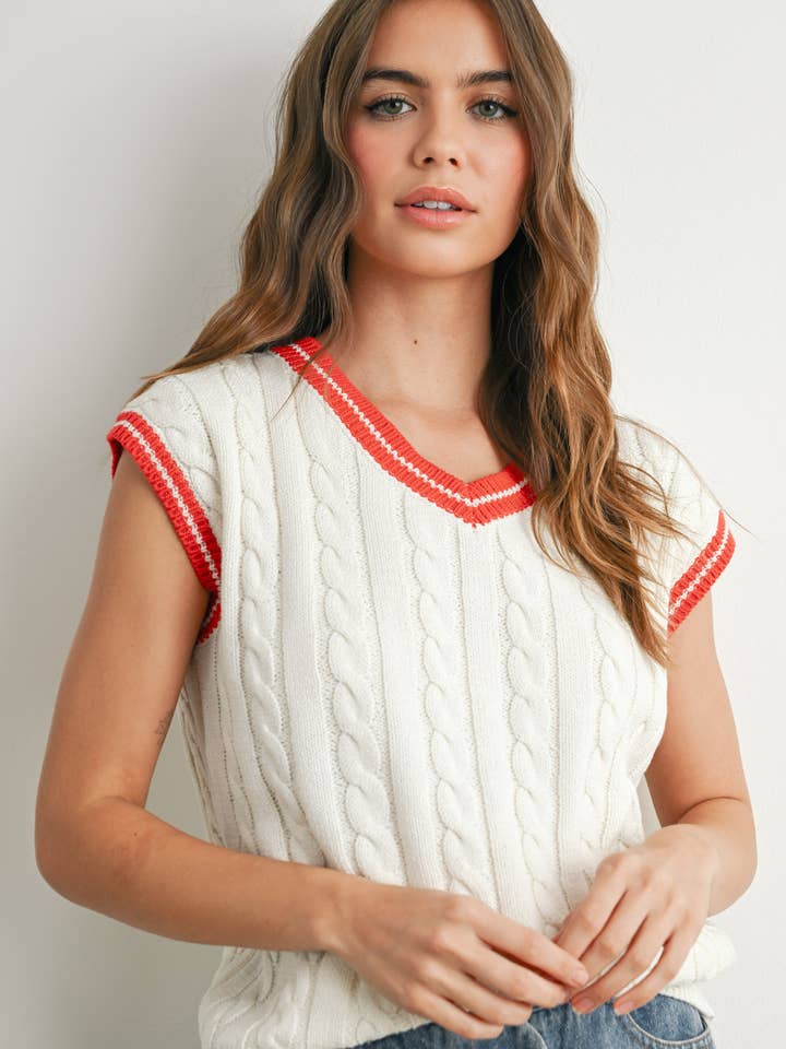 Knitted Sweater Vest - BMW7708 for wholesale by BUTTERMELON