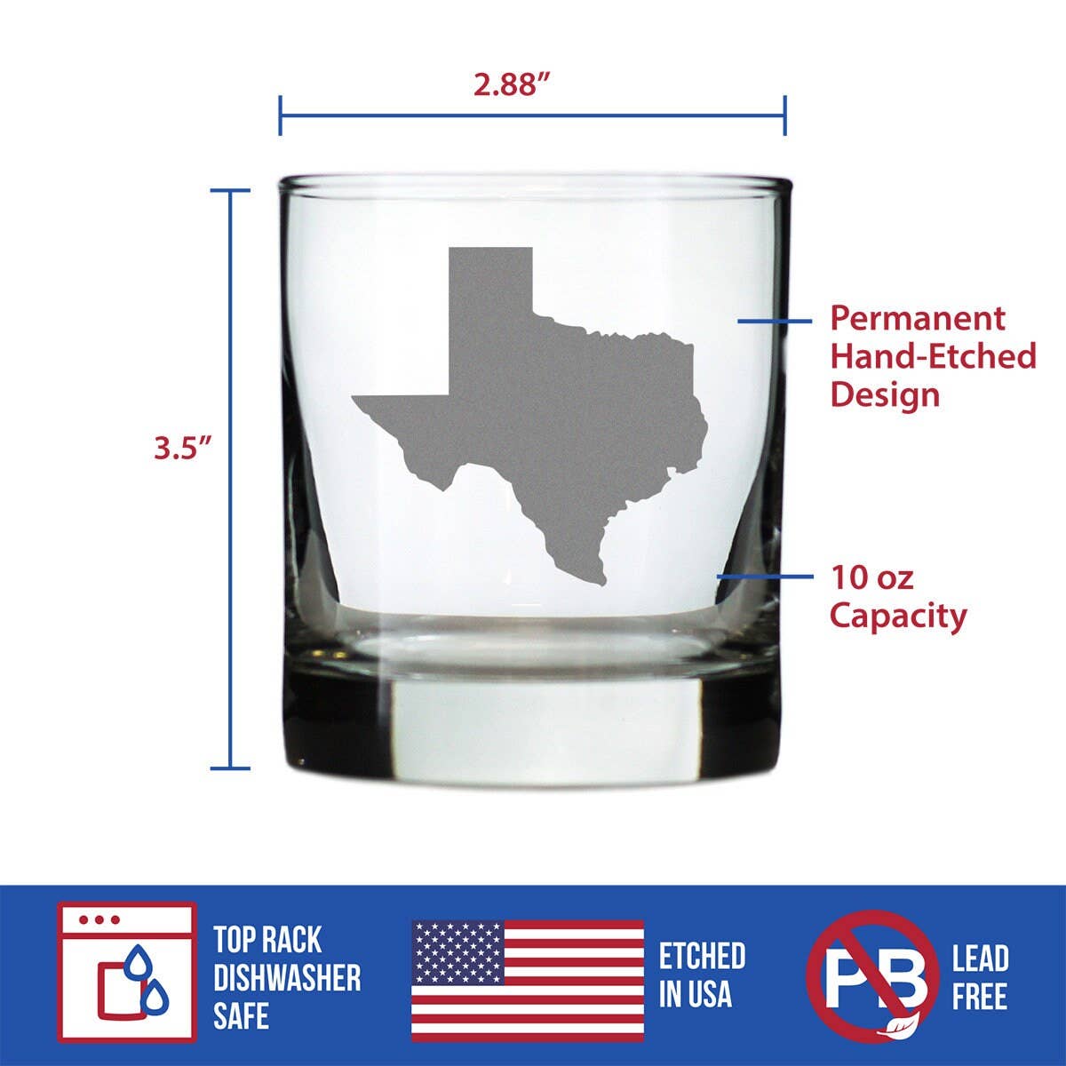 bevvee - Wholesale Cocktail/Liquor Glass - State of Texas Whiskey Rocks Glass - Texans Gifts and Decor4