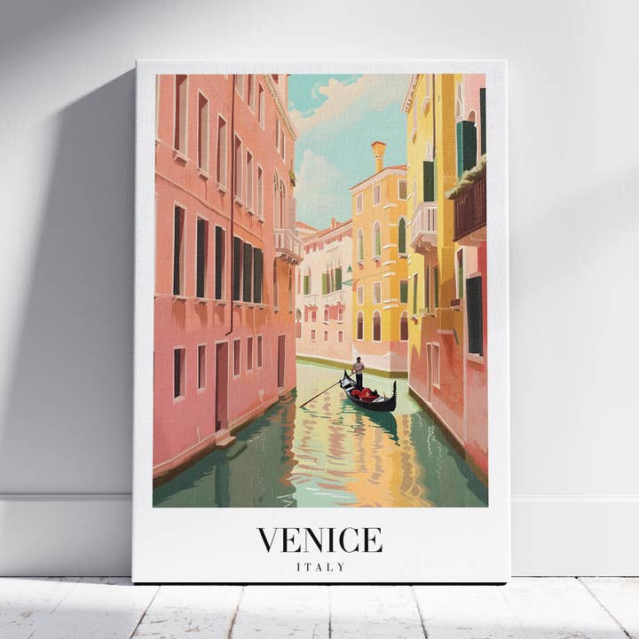 Serene Gondola in Venice - Framed Canvas Wall Art Print for wholesale by House Prints