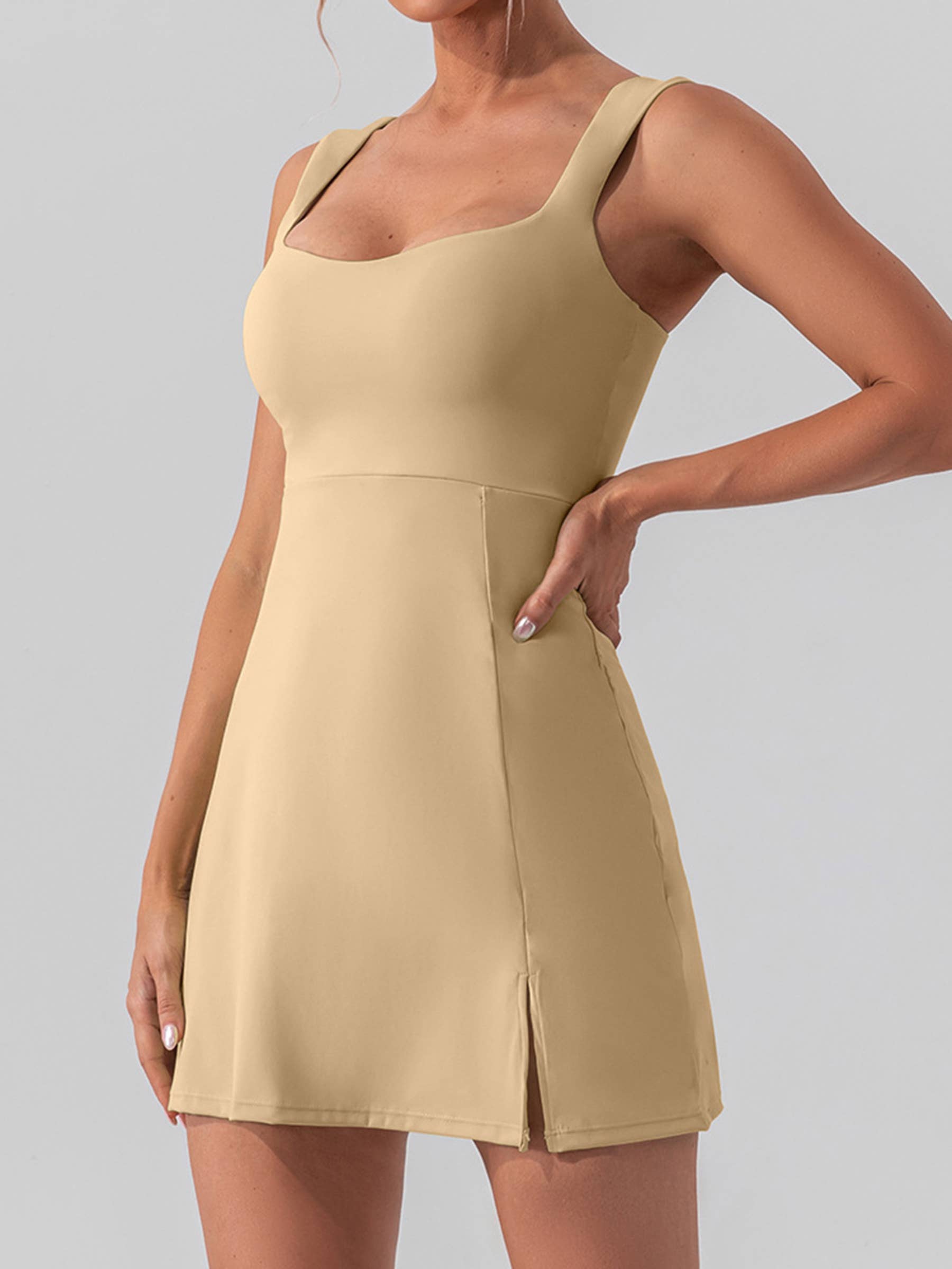 Wholesalesir - Wholesale Athletic Dress - Women's - Solid Color Yoga Tennis Dress2