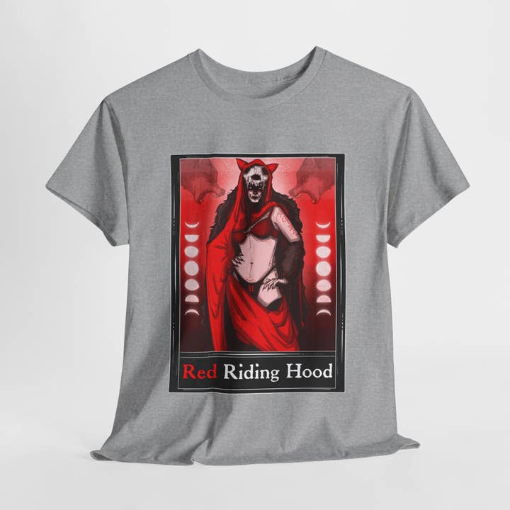 LVB Art - Wholesale T-Shirt (Graphic) - Unisex - Red Riding Hood Tarot (Front & Back Print) Unisex Heavy Cotton Tee1