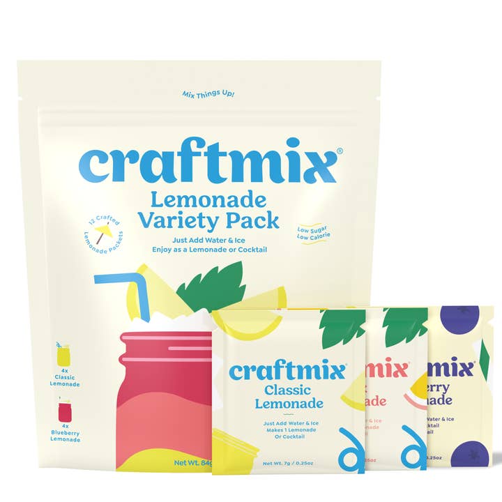 Craftmix - Wholesale Cocktail Mix/Syrup - Lemonade Variety Pack Cocktail Mixers -12 Serving Multipack
