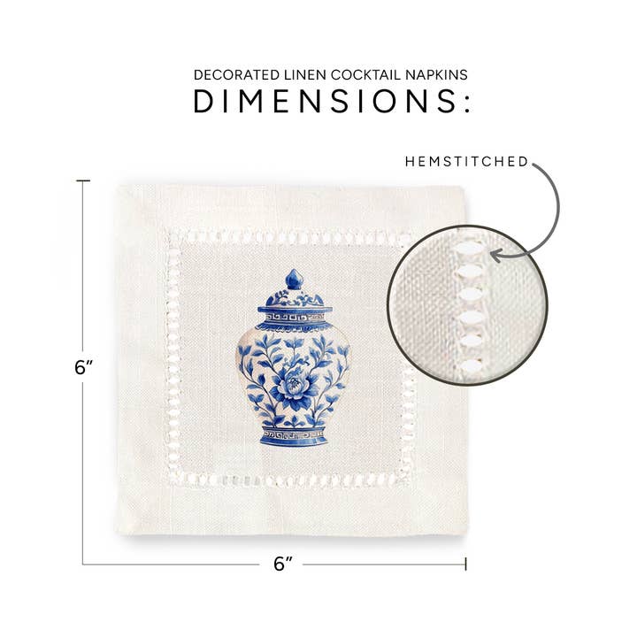 Jolitee - Wholesale Dinner & Cloth Napkin - Ginger Jar Hemstitch Napkins4