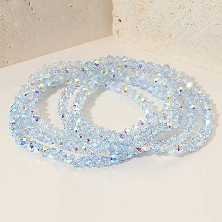 Sensibling Corp. - Wholesale Jewelry Set - 5PCS - Sparkling Faceted Beaded Stackable Stretch Multi Layered Bracelet13