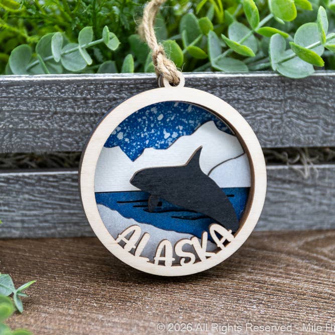 3D Alaska - Orca Ornament for wholesale by Mile High Gifts