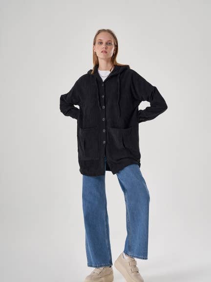 Mizalle Women's Hooded Jacket for wholesale by Mizalle