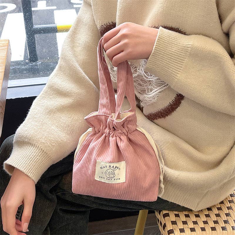 Funkyrel® Atzbranding Limited - Wholesale Drawstring bag – women's - Corduroy Drawstring Handheld Storage Bag15