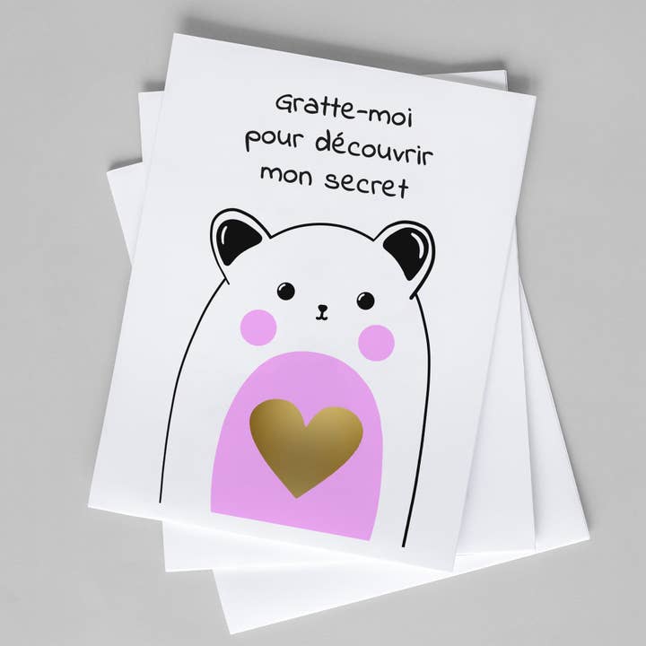 Carte à gratter avec message à écrire soi-même pour la vente par DLF creation