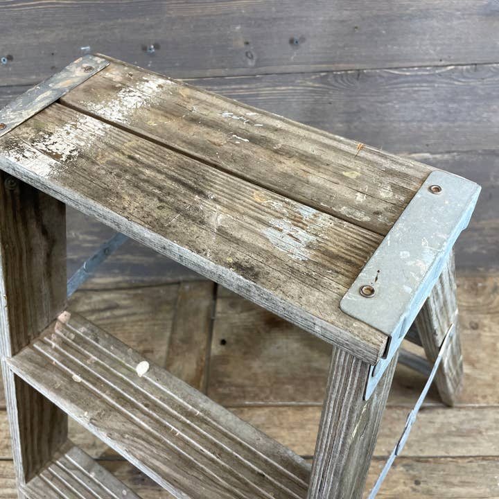 My Amigos Imports - Wholesale Display Shelf - Vintage Small Ladder-Old-16x21x23H inches-Great Display-#5