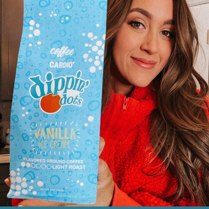 Coffee Over Cardio® - Wholesale Ground Coffee - Dippin' Dots® Vanilla Ice Cream Flavored Ground Coffee1