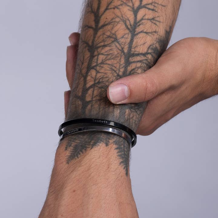 PrimaBerry – wholesale Bangle bracelet – Men's Stainless Steel Engraved Bangle Saudade Portuguese