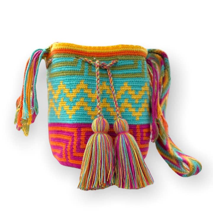 Colorful 4U – Engroshandel Crossbodytaske - Dame – Caribbean Sunset Hæklet Tasker1