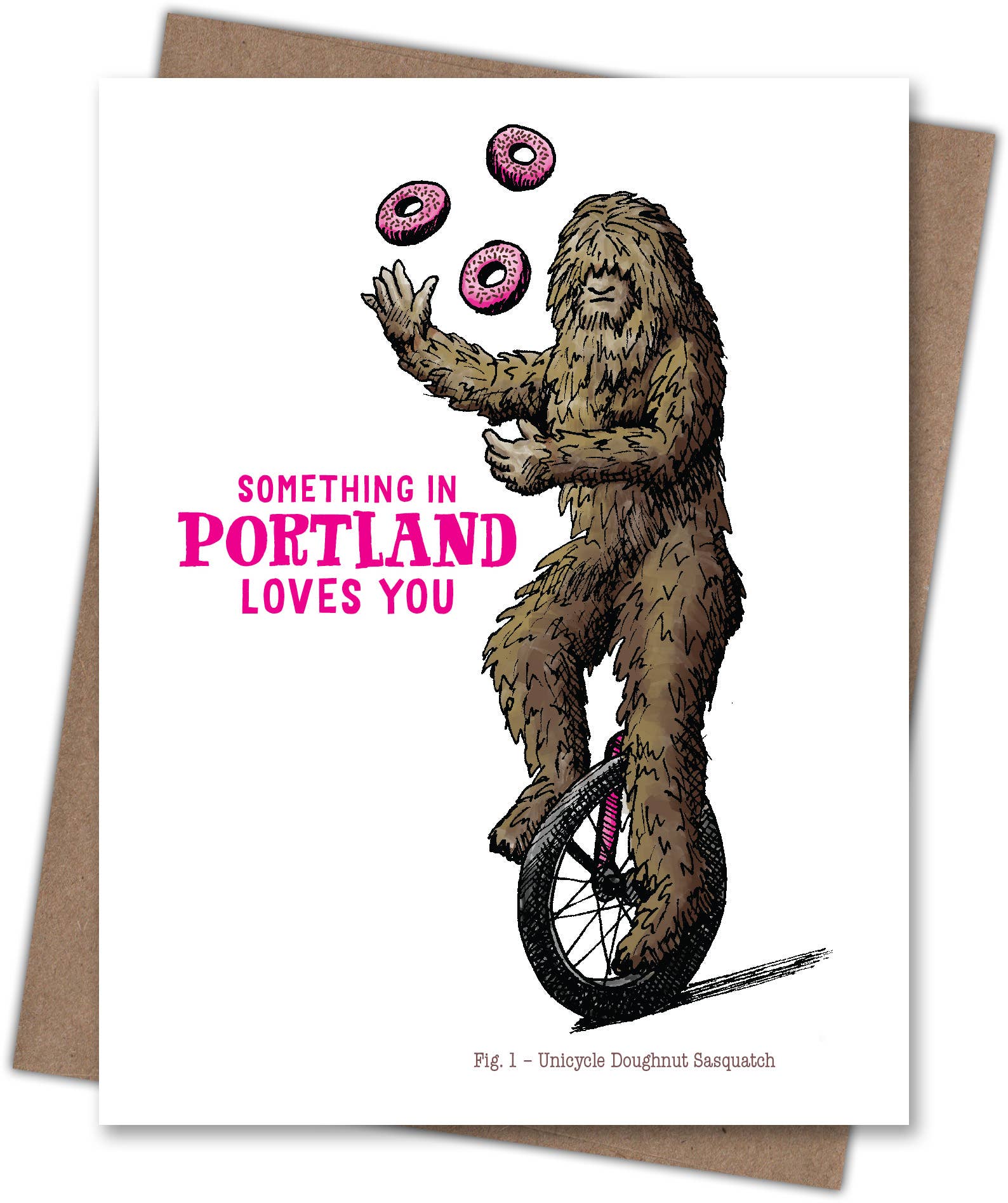 Waterknot - Wholesale Love Card - Unicycle Doughnut Sasquatch Card1