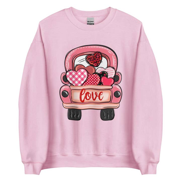 Chandail à capuchon unisexe Love Truck pour la vente par SUNFLOWER DREAMS BOUTIQUE